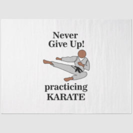 Karate Black Belt nooit opgeven vechtsporten Tissuepapier