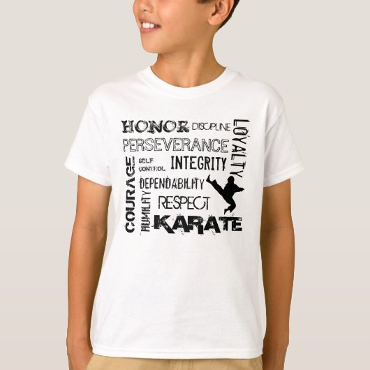 Karate Black Belt Principles T-shirt (Voorkant)