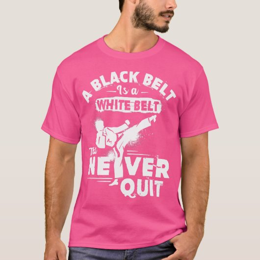 Karate Black Belt Shirt Karate Shirten voor Heren  (Voorkant)