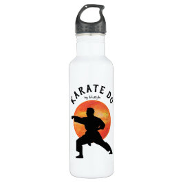 Karate Black figine Name Modern Trendy Sporty Waterfles