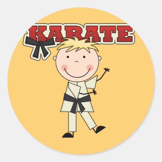 KARATE - Blond Boy Tshirts en Gifts Ronde Sticker (Voorkant)