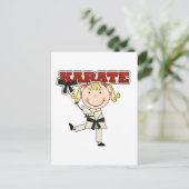 KARATE - Blond Girl T-shirts en cadeautjes Briefkaart (Staand voorkant)