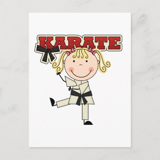 KARATE - Blond Girl T-shirts en cadeautjes Briefkaart (Voorkant)