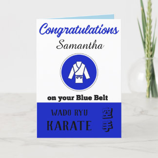 Karate Blue Belt-aanbieding - Gefeliciteerd Bedankkaart