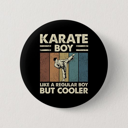 Karate Boy Als een gewone jongen, maar cooler grap Ronde Button 5,7 Cm (Voorkant)
