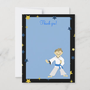 KARATE BOY Blue Belt 4x5 Flat Notitiekaartje