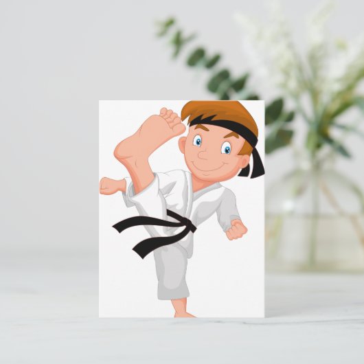 KARATE BOY BRIEFKAART (Staand voorkant)