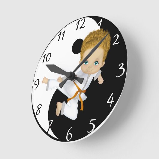 Karate Boy Clock Ronde Klok (Hoek)
