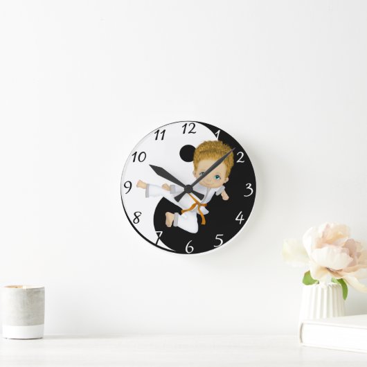 Karate Boy Clock Ronde Klok (Huis)