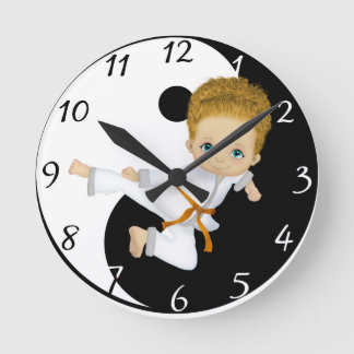 Karate Boy Clock Ronde Klok