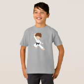 Karate Boy, Cute Boy, Black Belt, Brown Hair T-shirt (Voorkant volledig)