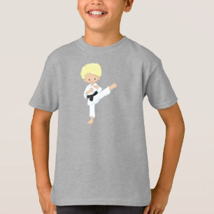 Karate Boy, Cute Boy, Blond Hair, Zwarte Band T-shirt