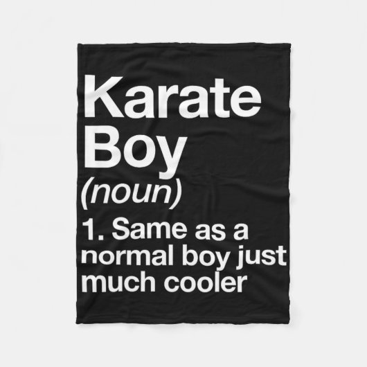 Karate Boy Definitie Grappige vechtsporten Fleece Deken (Voorkant)