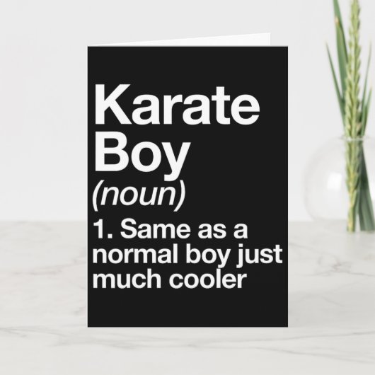 Karate Boy Definitie Grappige vechtsporten Kaart (Voorkant)