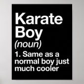 Karate Boy Definitie Grappige vechtsporten Poster (Voorkant)