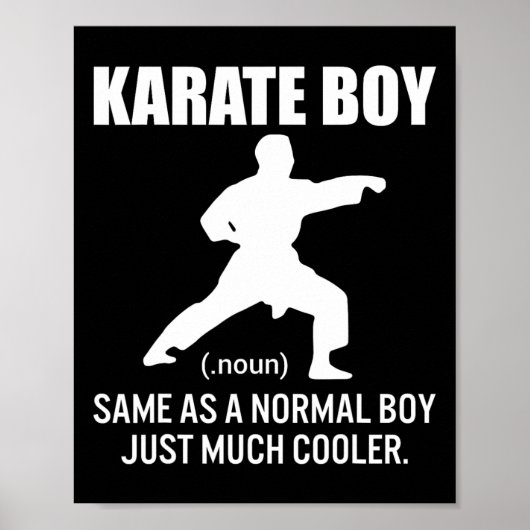 Karate Boy Funny Definition Martial Arts Gift Poster (Voorkant)