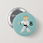 KARATE BOY Personalized Birthday Button (Voorkant /achterkant)