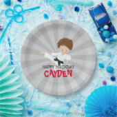 Karate boy rood Martial Arts Verjaardagspapier Bor Papieren Bordje (Feest)