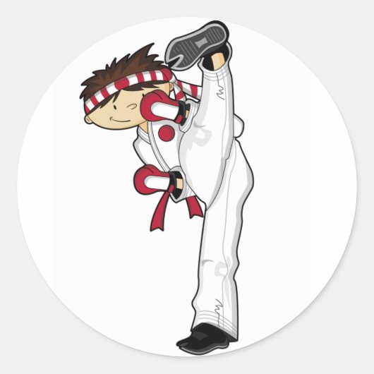 Karate Boy Sticker Sheet (Voorkant)
