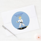 KARATE BOY Zwart Riem Verjaardagsgunst Sticker (Envelop)