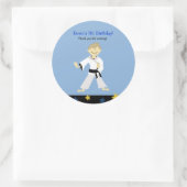 KARATE BOY Zwart Riem Verjaardagsgunst Sticker (Tas)