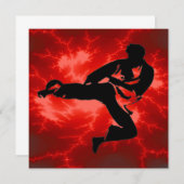 Karate Boys Birthday Party Kaart (Voorkant / Achterkant)