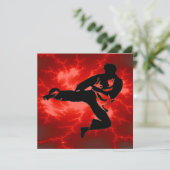 Karate Boys Birthday Party Kaart (Staand voorkant)