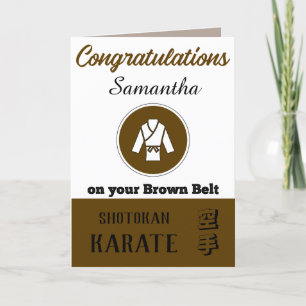 Karate Brown Belt-aanbieding - Gefeliciteerd Bedankkaart