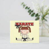 KARATE - Brunette Girl T-shirts en cadeautjes Briefkaart (Staand voorkant)