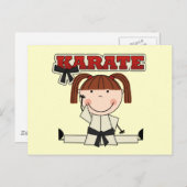 KARATE - Brunette Girl T-shirts en cadeautjes Briefkaart (Voorkant / Achterkant)