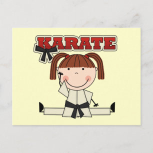 KARATE - Brunette Girl T-shirts en cadeautjes Briefkaart