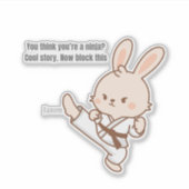Karate Bunny Coffee Sticker (Voorkant)