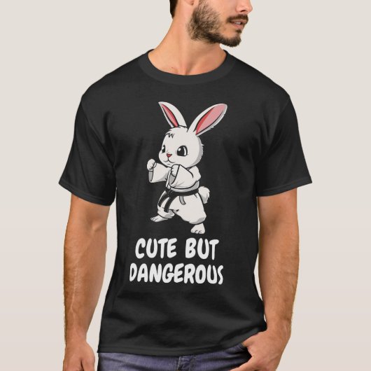 Karate Bunny Cute But Dangerous Funny Martial Arts T-shirt (Voorkant)