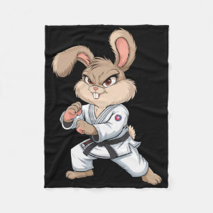 Karate Bunny Martial Arts Konijn Grappig Voor Kind Fleece Deken