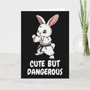 Karate Bunny Schattigee maar gevaarlijke grappige  Kaart