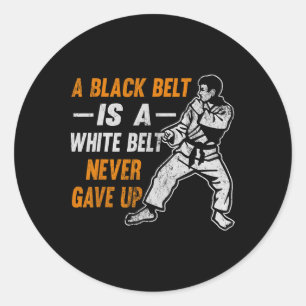 Karate Cadeau Een Zwarte Band Is Een Witte Band Di Ronde Sticker