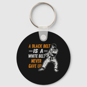Karate Cadeau Een Zwarte Band Is Een Witte Band Di Sleutelhanger