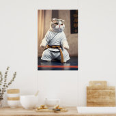 Karate Cat 82 Poster (Keuken)