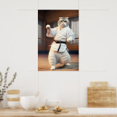 Karate Cat 89 Poster (Keuken)