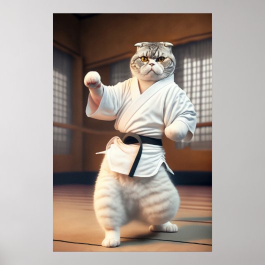 Karate Cat 89 Poster (Voorkant)
