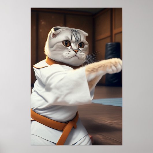 Karate Cat 90 Poster (Voorkant)