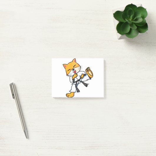 Karate Cat Cartoon Funny Post-it® Notes (Kantoor)