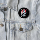 Karate Cat Gi Black Belt Martial Arts Kick Feline Ronde Button 5,7 Cm (In situ)