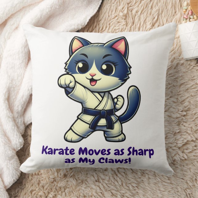 Karate Cat Martial Arts Workout Training Kussen (Deken)