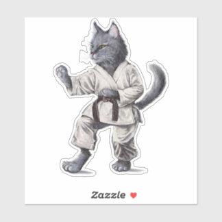 Karate Cat Sticker