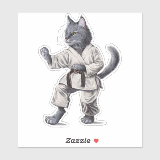 Karate Cat Sticker (Vel)