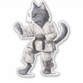 Karate Cat Sticker (Voorkant)
