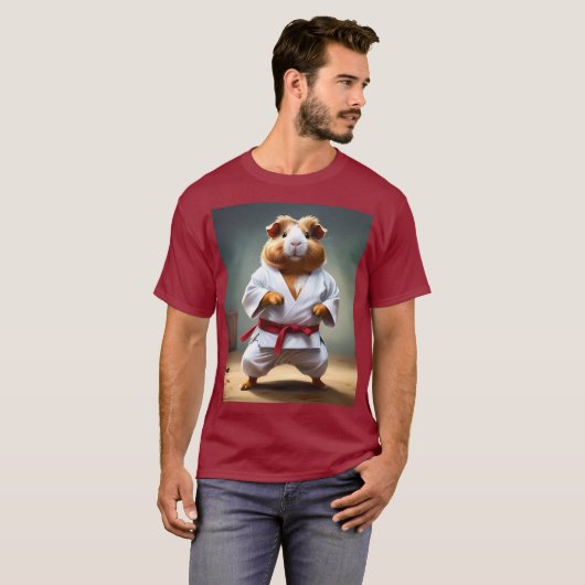 **"Karate Champion: The Fearless Guinea Pig"** T-shirt (Voorkant volledig)