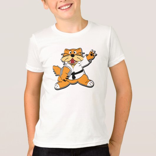 Karate Chopping Cat T-shirt (Voorkant)