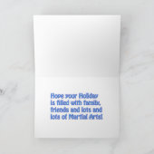 Karate Christmas Ninja Elves Wenskaart Feestdagen Kaart (Binnen)